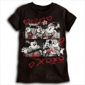 DN1018-Minnie and Mickey Mouse Tee for Girls, Black