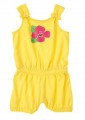 CE1110-Flower Bow Romper, Sunny Yellow